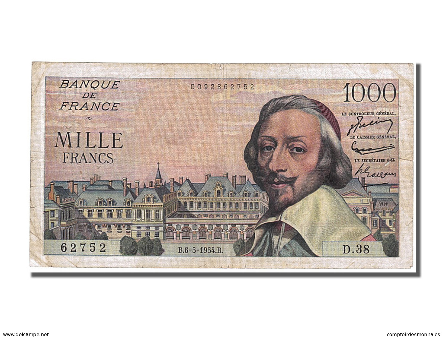 Billet, France, 1000 Francs, 1 000 F 1953-1957 ''Richelieu'', 1954, 1954-05-06 - 1 000 F 1953-1957 ''Richelieu''