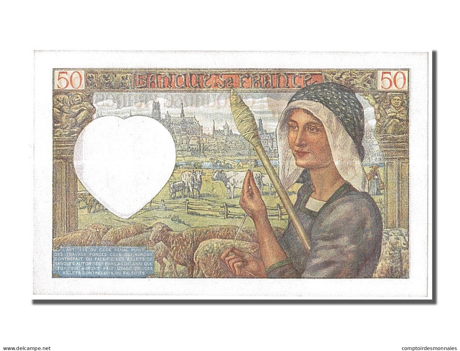 Billet, France, 50 Francs, 50 F 1940-1942 ''Jacques Coeur'', 1941, 1941-12-18 - 50 F 1940-1942 ''Jacques Coeur''
