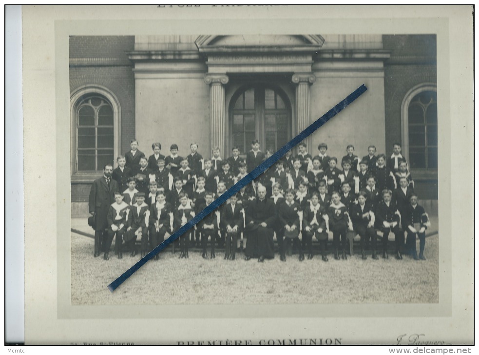 1 Photo  De Communion  Collée Sur Carton - Lycée Faidherbe - Lille - 1ere Communion Année 1925 -   6 Scans - Andere & Zonder Classificatie