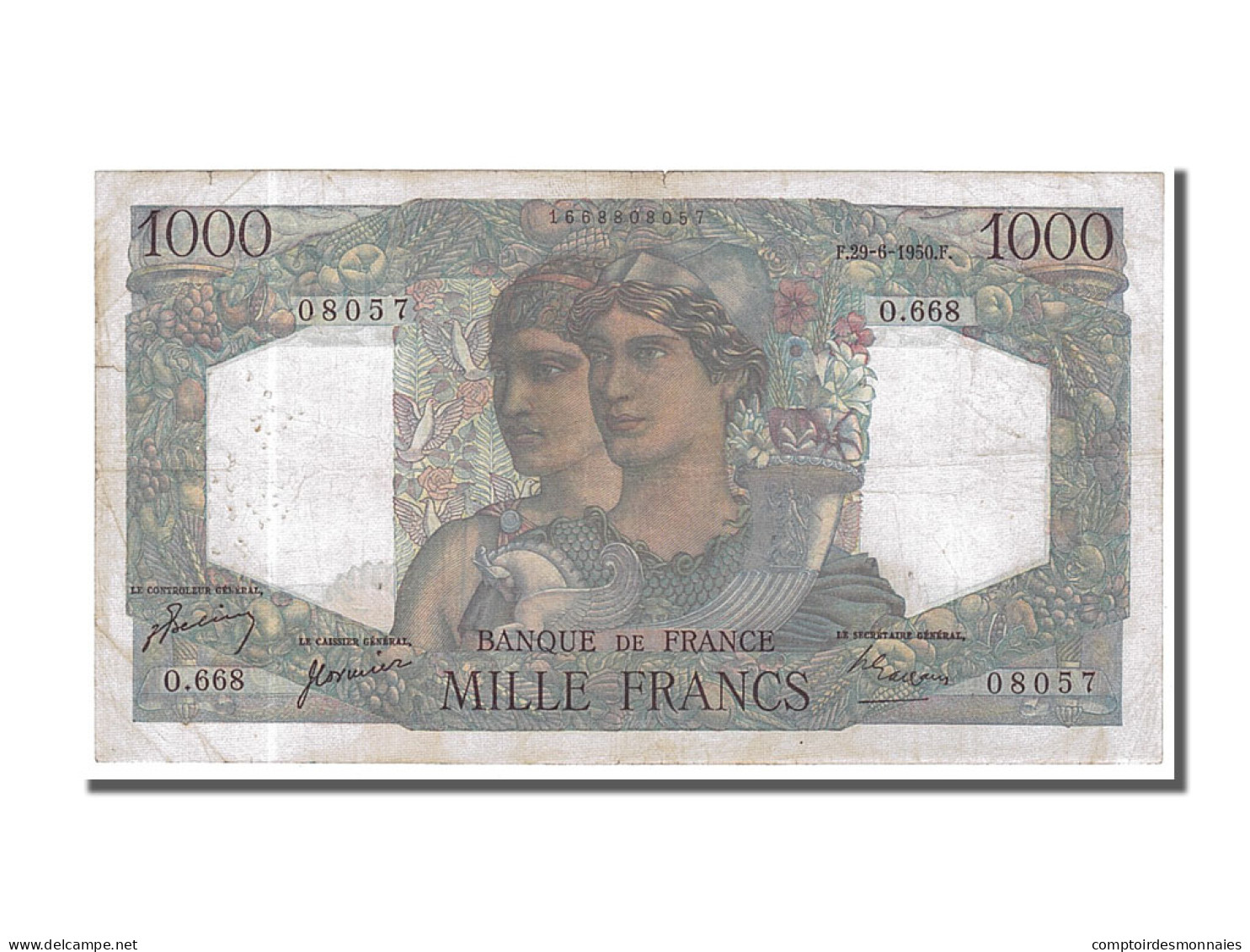 Billet, France, 1000 Francs, 1 000 F 1945-1950 ''Minerve Et Hercule'', 1950 - 1 000 F 1945-1950 ''Minerve Et Hercule''
