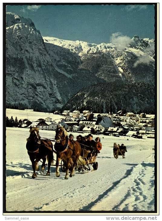 Voglau-Abtenau Im Lammertal  -  Lustige Schlittenfahrt Vorm Tennengebirge  -  Ansichtskarte Ca. 1985  (5354) - Abtenau