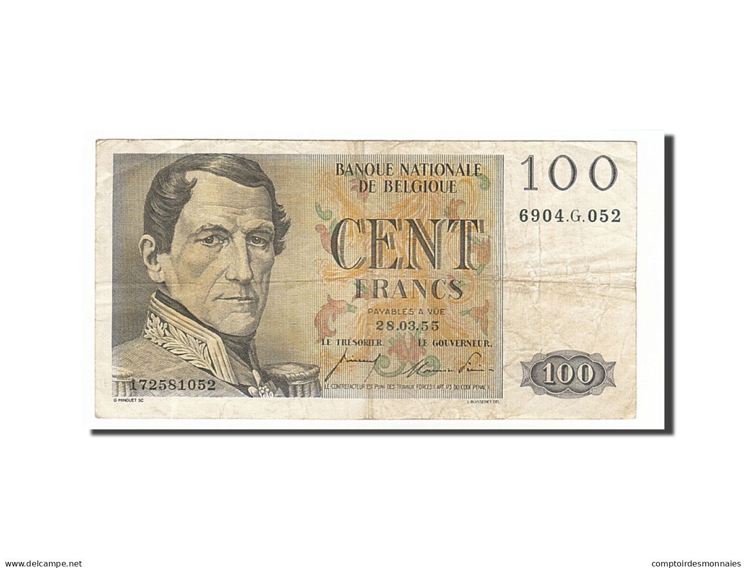 Billet, Belgique, 100 Francs, 1955, 1955-03-28, TB+ - 100 Francs