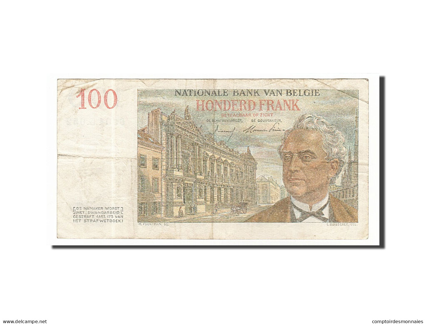 Billet, Belgique, 100 Francs, 1955, 1955-03-28, TB+ - 100 Francs