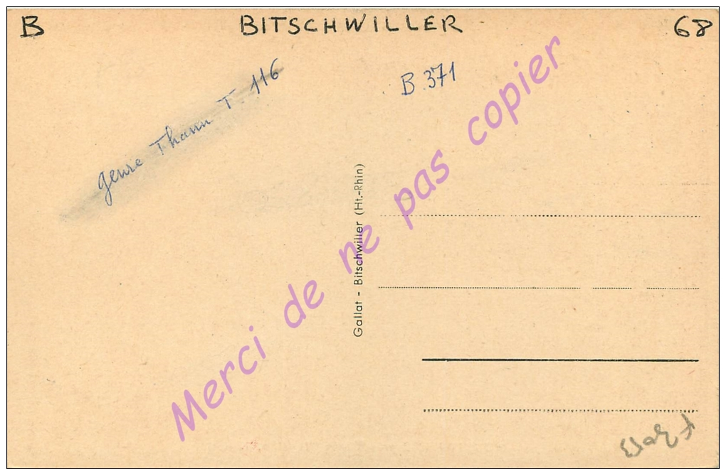 68. BITSCHWILLER Près THANN . - Autres & Non Classés