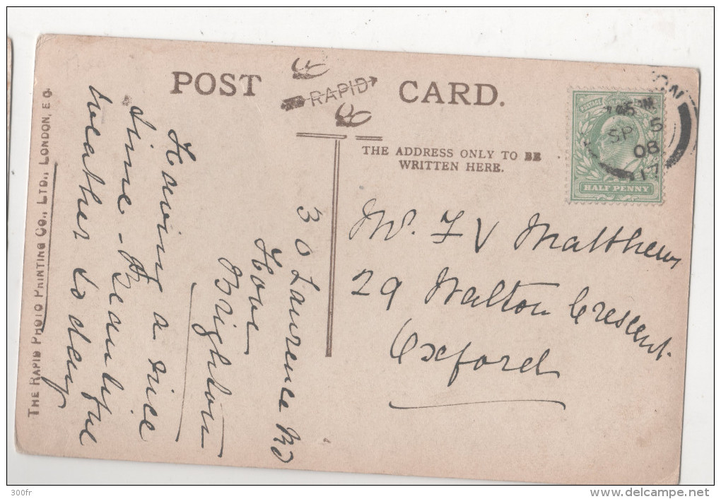 POST CARD  Great Britain The Pier Worthing E S No 1404 Cancellation  BRIGHTON 1908 - Worthing