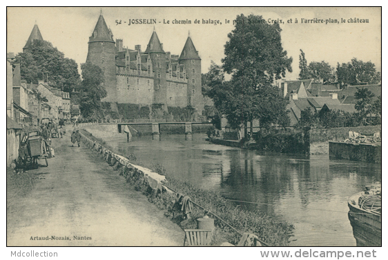 56 JOSSELIN / Le Chemin De Halage, Le Pont Sainte-Croix Et Le Château / - Josselin