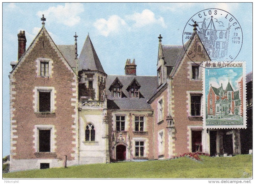 AMBOISE  -  LE CLOS LUCE Oblitération 1er Jour Illustrée  édition Combier - 1970-1979