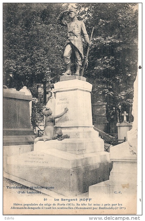 PARIS  Cimetiere Du PERE LACHAISE - Tombeaux Historiques - LE SERGENT HOFF Neuve/unused TTB - District 20