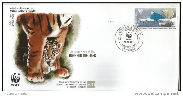 WWF 2011, Special Cover Special Cover Kalindi -Tiger Animal Wild Life Mammals WWF, Wildlife Conservation - Lettres & Documents