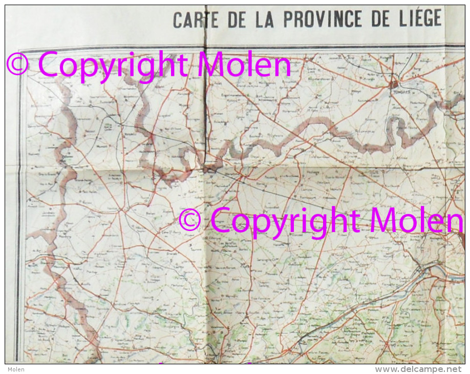 GRANDE CARTE DE LA PROVINCE DE LIEGE Ca1900 à 1920 TOURING CLUB DE BELGIQUE Auto Automobile Michelin Kaart STAVELOT S210 - Cartes Routières