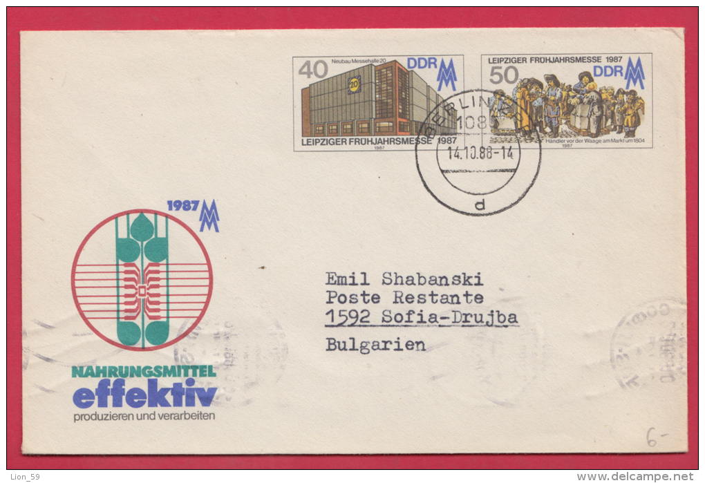 192146 / 1988 - 40+50 Pf. - Leipziger Frühjahrsmesse 87 Nahrungsmittel Effektiv Produzieren Und Verarbeiten DDR Germany - Private Covers - Used