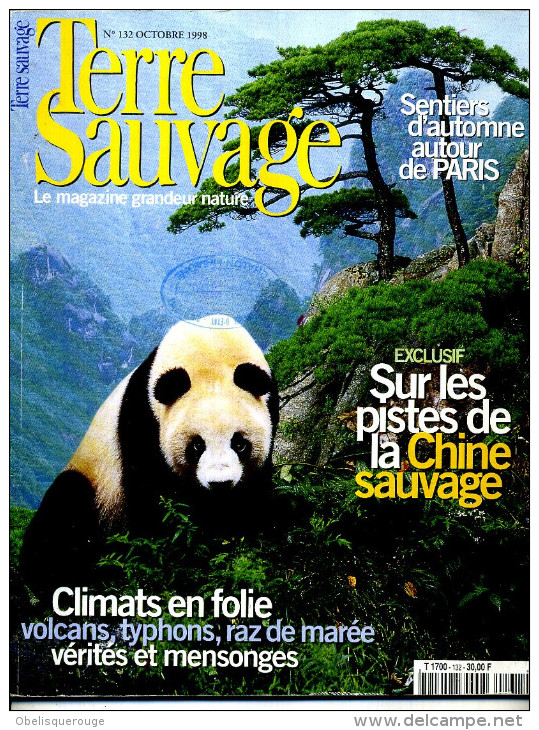 LOT DE 2 MENSUEL  TERRE SAUVAGES 1998 CHINE  PANDA RAIE - Animals