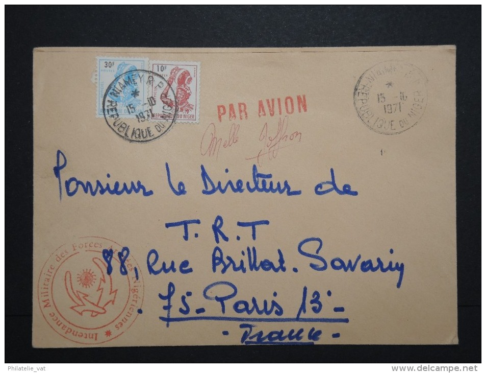 NIGER - Enveloppe De L 'intendance Militaire Des Forces Nigérienne En 1971 Pour Paris - A Voir - Lot  P13628 - Niger (1960-...)