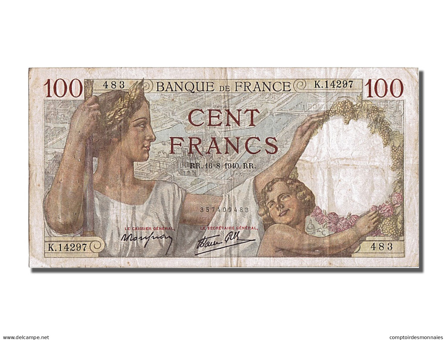 Billet, France, 100 Francs, 100 F 1939-1942 ''Sully'', 1940, TTB, Fayette:26.36 - 100 F 1939-1942 ''Sully''