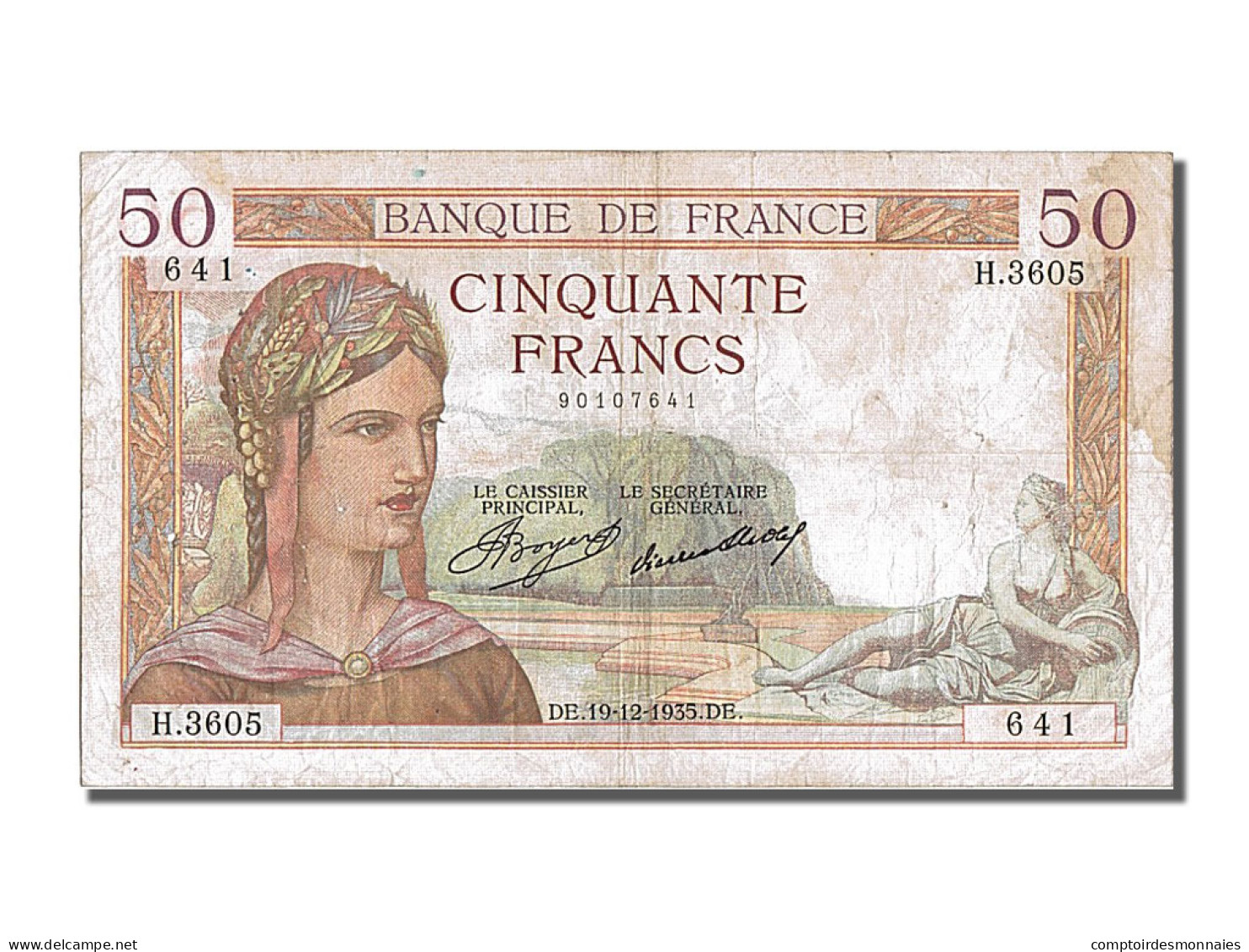 Billet, France, 50 Francs, 50 F 1934-1940 ''Cérès'', 1935, 1935-12-19, TB+ - 50 F 1934-1940 ''Cérès''