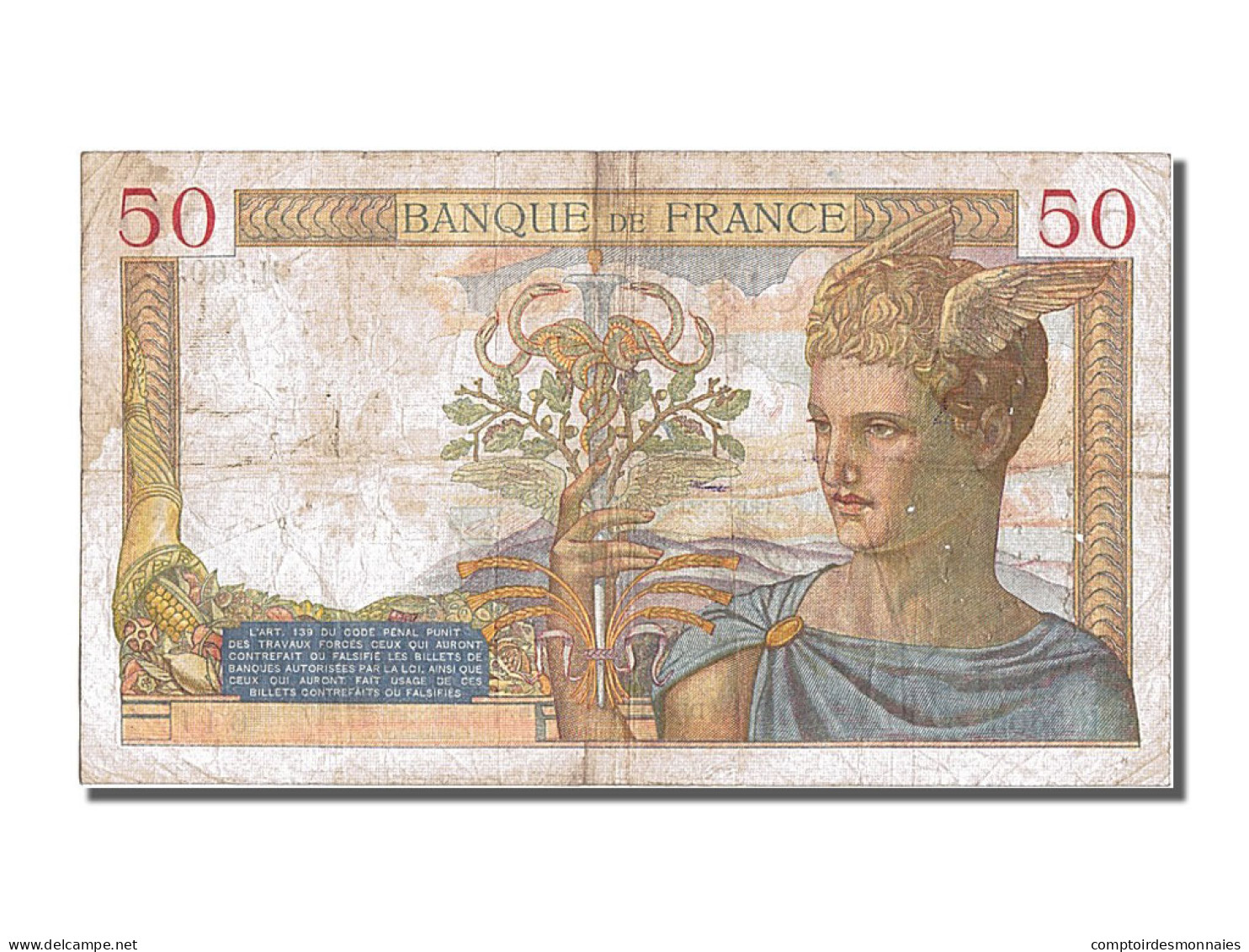 Billet, France, 50 Francs, 50 F 1934-1940 ''Cérès'', 1935, 1935-12-19, TB+ - 50 F 1934-1940 ''Cérès''