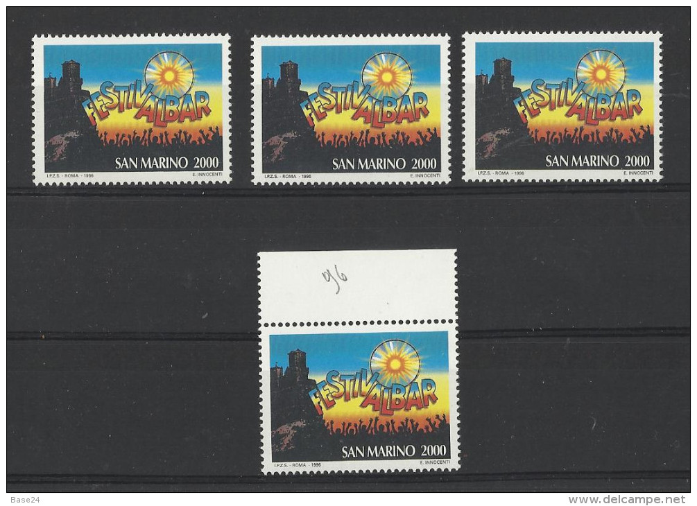 1996 San Marino Saint Marin FESTIVALBAR 4 Serie MNH** - Music