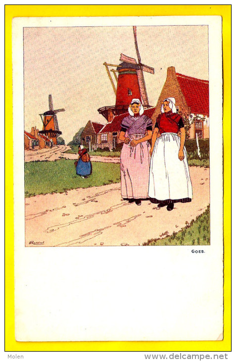 GOES Ca1900 CASSIERS H ILLUSTRATEUR ILLUSTRATOR Ilustrador Illustratore MOLEN MOULIN PAYSANNE W DE HAAN UTRECHT 3799 - Goes