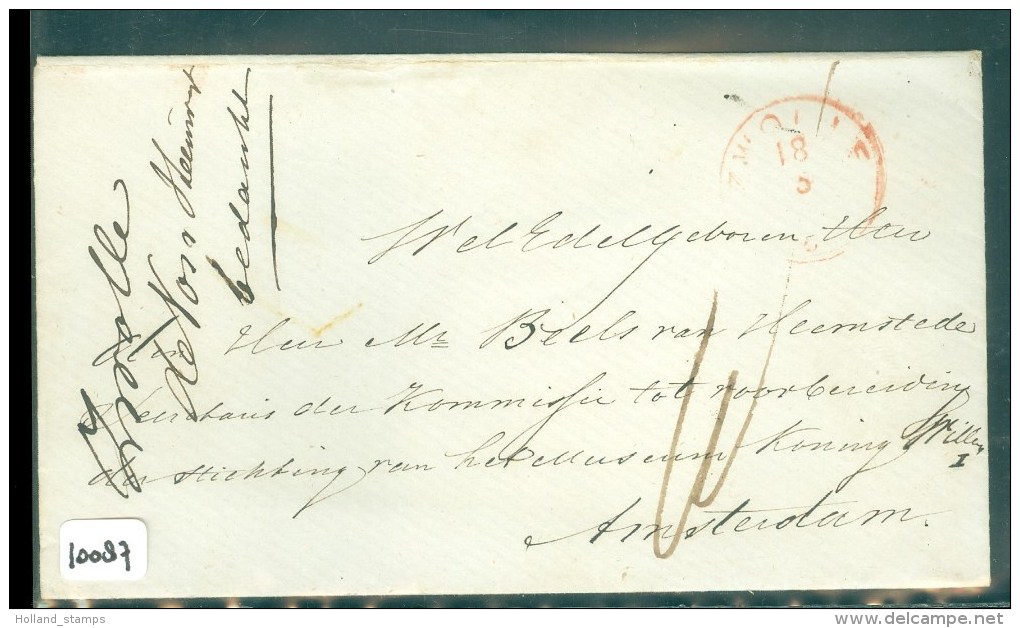 POSTHISTORIE * BRIEFOMSLAG Uit 1863 Van ZWOLLE Aan SECRETARIS Der KONINGIN Te AMSTERDAM (10.087) - ...-1852 Voorlopers