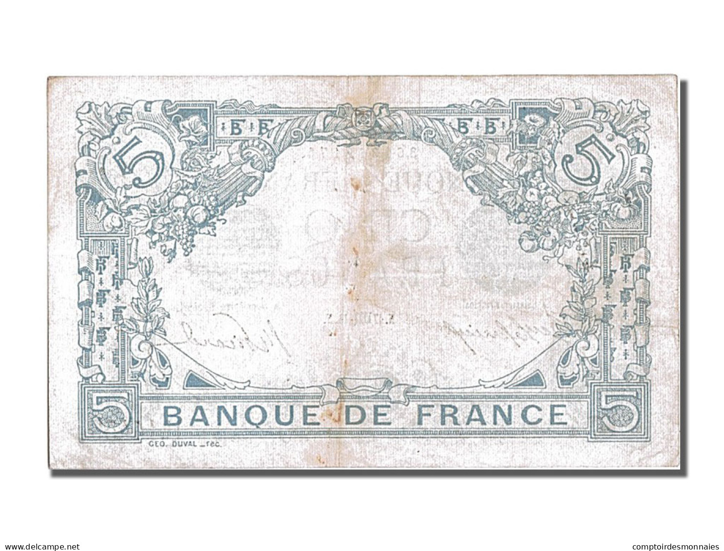 Billet, France, 5 Francs, 5 F 1912-1917 ''Bleu'', 1916, 1916-10-17, TTB+ - 5 F 1912-1917 ''Bleu''