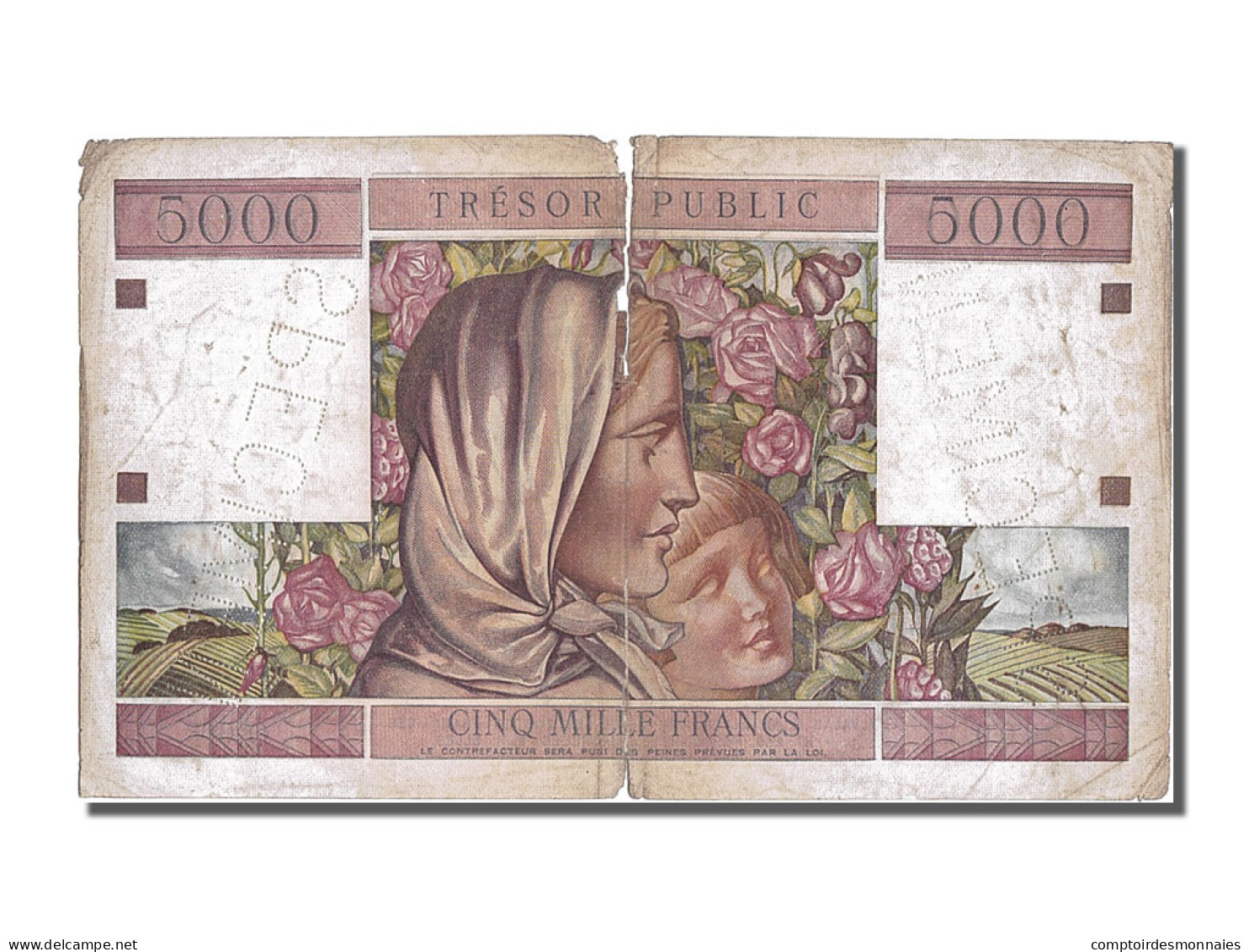 Billet, France, 5000 Francs, 1955-1963 Treasury, 1955, TB, Fayette:V 36.2 - 1955-1963 Staatskasse (Trésor Public)