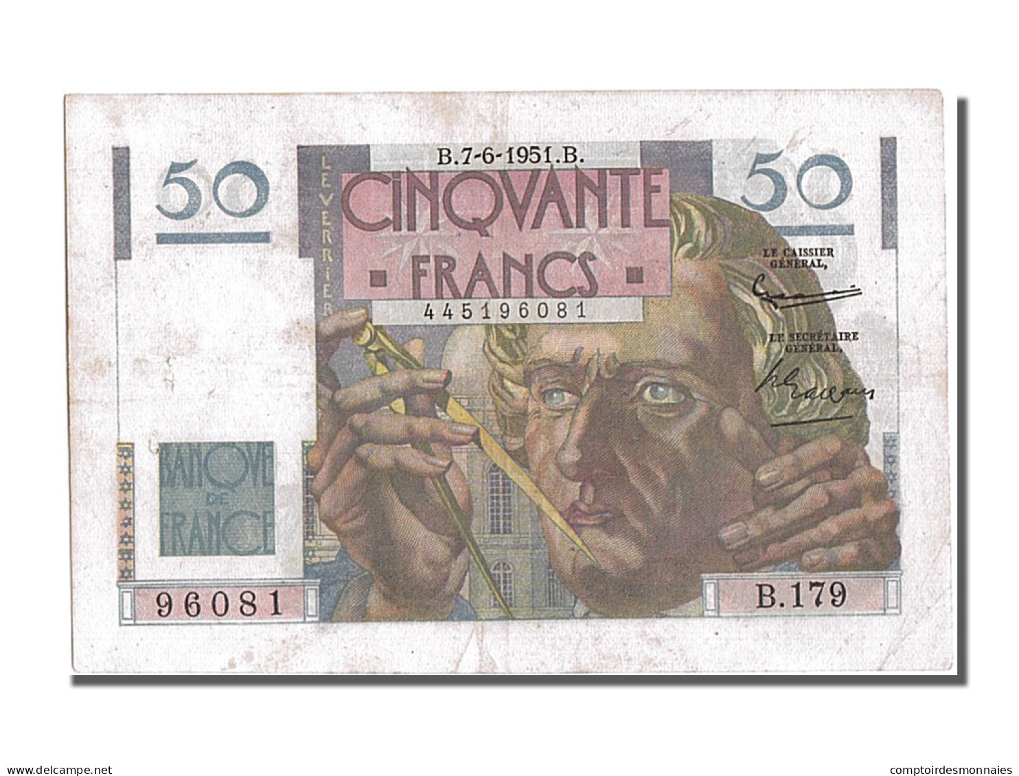 Billet, France, 50 Francs, 50 F 1946-1951 ''Le Verrier'', 1951, 1951-06-07, TTB - 50 F 1946-1951 ''Le Verrier''