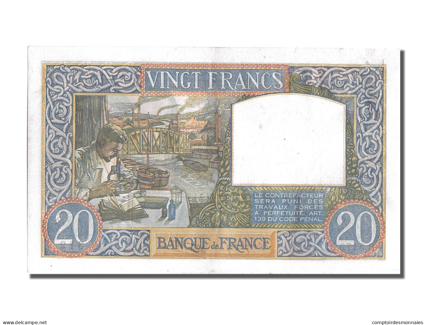 Billet, France, 20 Francs, 20 F 1939-1942 ''Science Et Travail'', 1941 - 20 F 1939-1942 ''Science Et Travail''