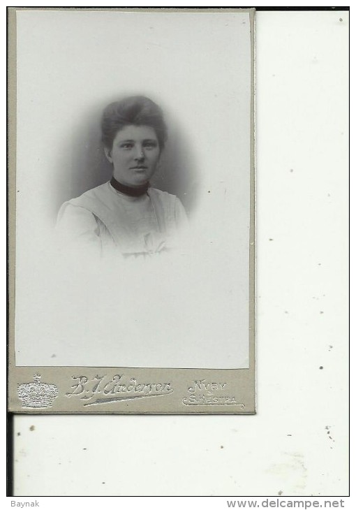 ZW5  -  CABINET  PHOTO,  CDV  -   SWEDEN  -  NYBY & S. HESTRA  -  LADY  - PHOTOGR.:  B. J. ANDERSON --  10,5 Cm X 6,5 Cm - Anciennes (Av. 1900)