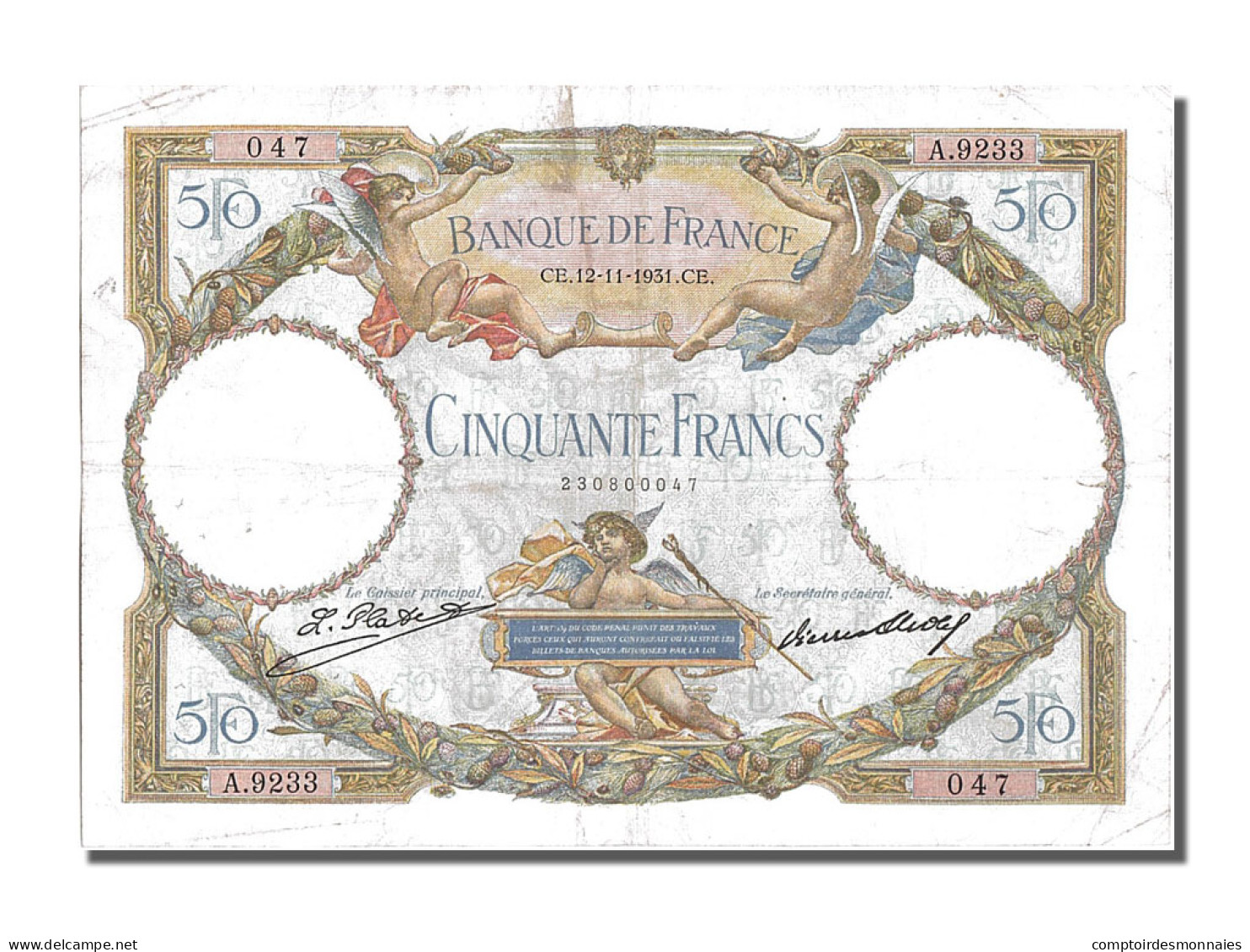 Billet, France, 50 Francs, 50 F 1927-1934 ''Luc Olivier Merson'', 1931 - 50 F 1927-1934 ''Luc Olivier Merson''