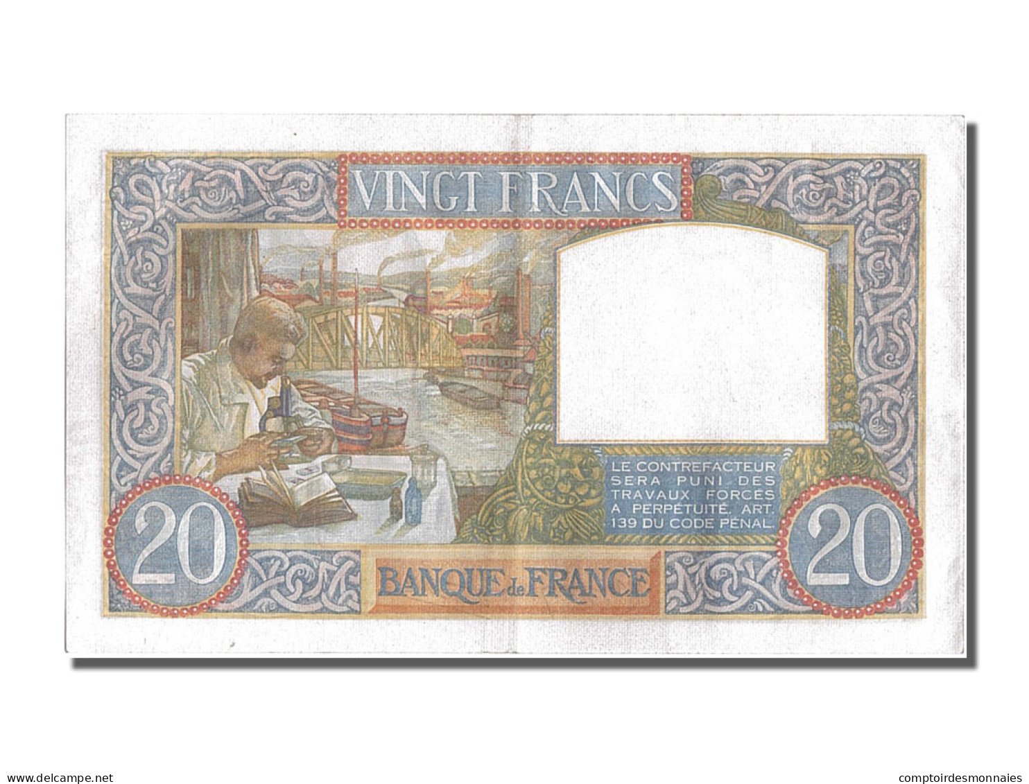 Billet, France, 20 Francs, 20 F 1939-1942 ''Science Et Travail'', 1941 - 20 F 1939-1942 ''Science Et Travail''