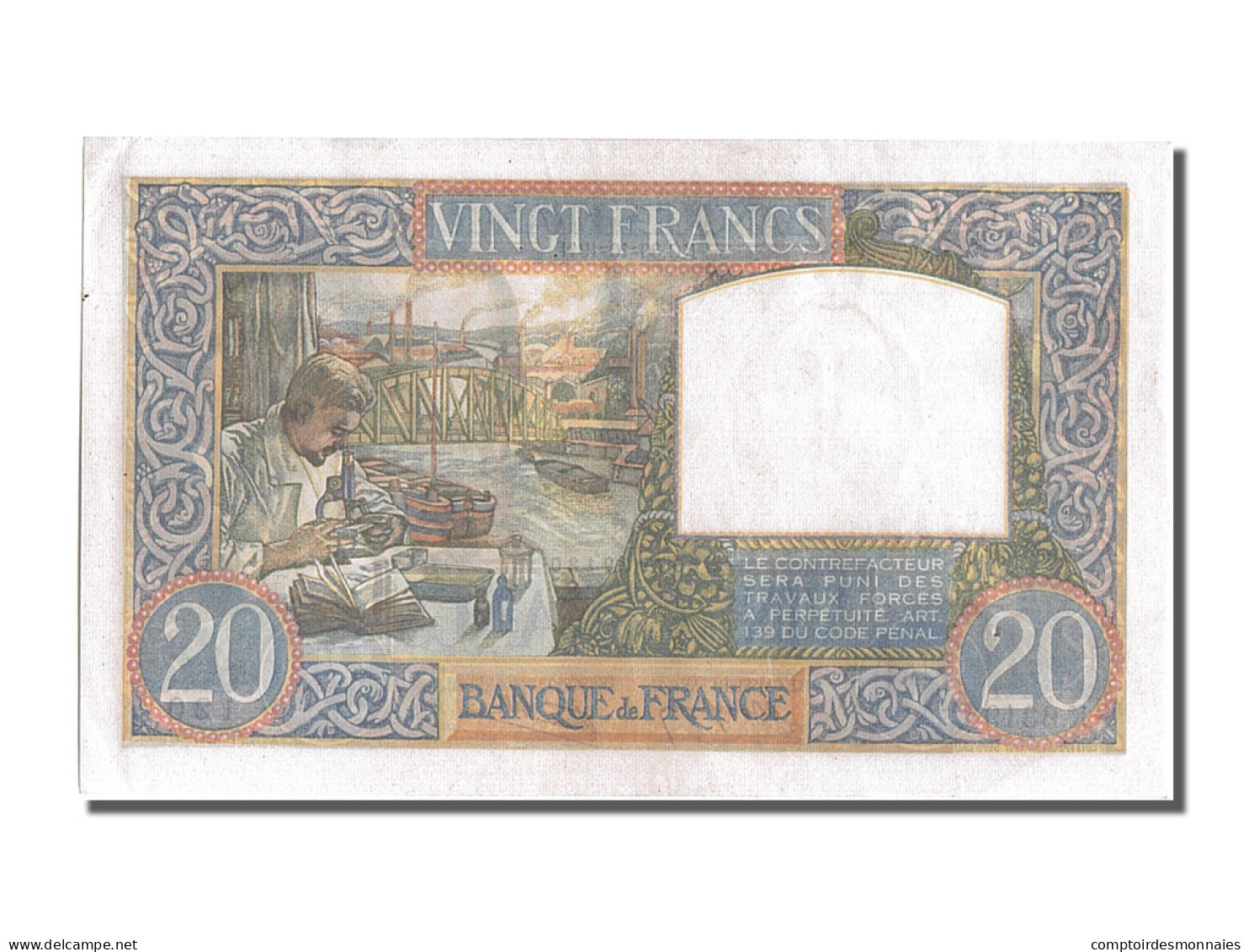 Billet, France, 20 Francs, 20 F 1939-1942 ''Science Et Travail'', 1941 - 20 F 1939-1942 ''Science Et Travail''