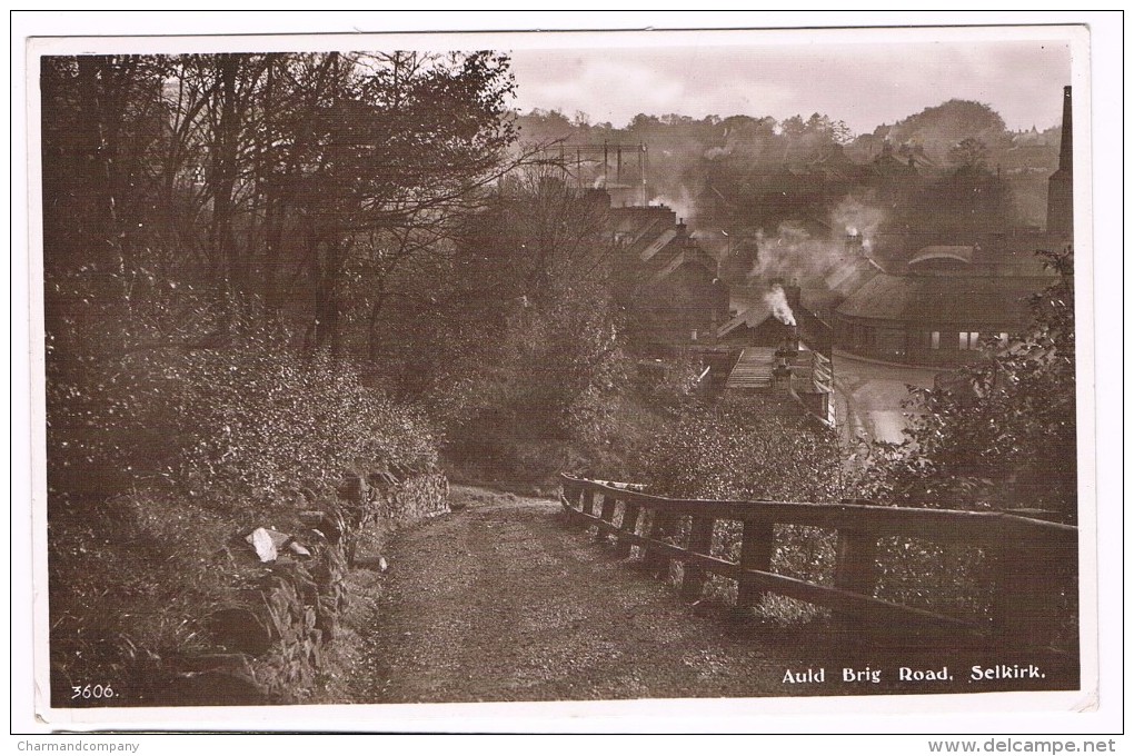 Auld Brig Road, Selkirk, Circulated 1955  - Pub. R. Edwards & Son, Selkirk - 2 Scans - Selkirkshire