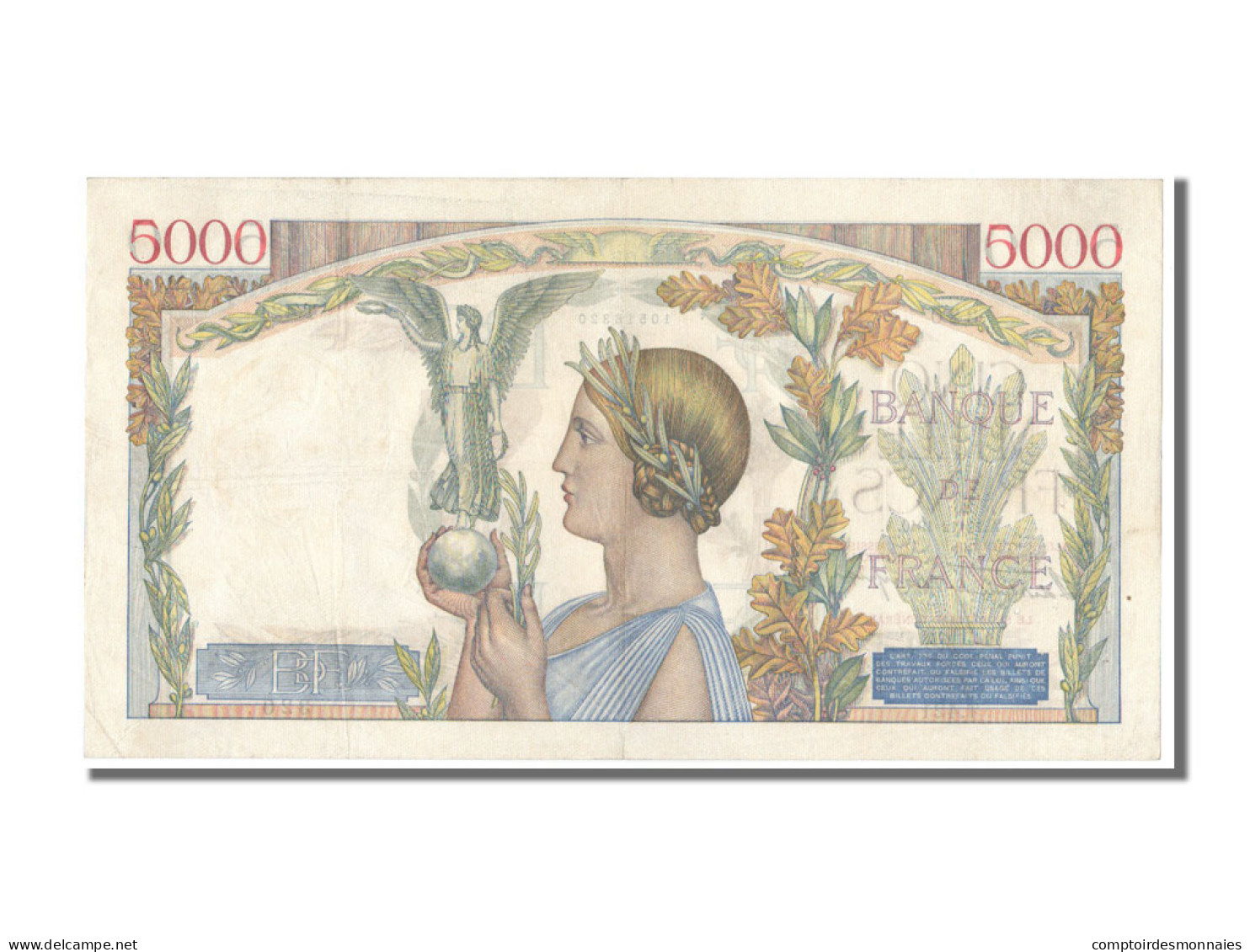Billet, France, 5000 Francs, 5 000 F 1934-1944 ''Victoire'', 1940, 1940-12-12 - 5 000 F 1934-1944 ''Victoire''