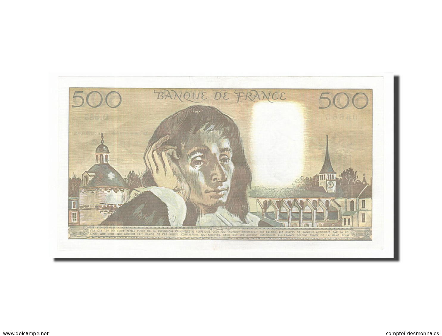 Billet, France, 500 Francs, 500 F 1968-1993 ''Pascal'', 1991, 1991-01-03, TTB+ - 500 F 1968-1993 ''Pascal''