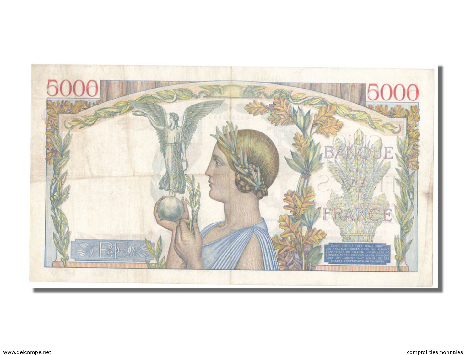 Billet, France, 5000 Francs, 5 000 F 1934-1944 ''Victoire'', 1939, 1939-03-02 - 5 000 F 1934-1944 ''Victoire''