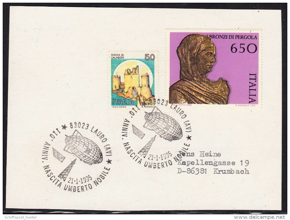 ARCTIC, ITALIA, Expedizione " UMBERTO NOBILE ", 2 Special-markings 21.1.1995, Look Scan !!  1.12-32 - Expéditions Arctiques