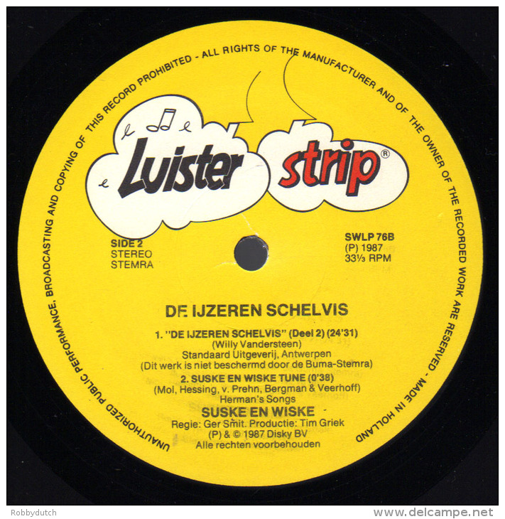 * LP *  SUSKE EN WISKE - DE IJZEREN SCHELVIS (Holland 1987 EX-!!!) - Kinderen