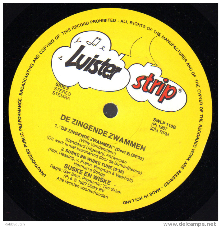 * LP *  SUSKE EN WISKE - DE ZINGENDE ZWAMMEN (Holland 1987 EX-!!!) - Kinderen