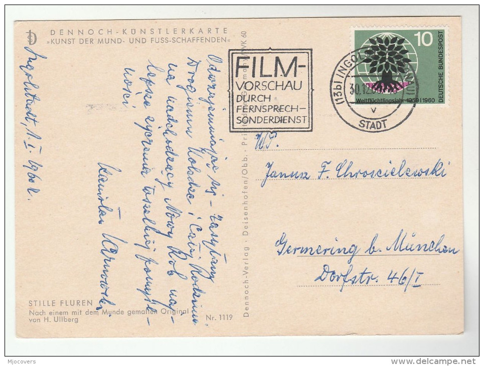 1960 Cover GERMANY SLOGAN Pmk FILM PREVIEW BY TELEPHONE DEPT Telecom Movie Stamps Card - Kino