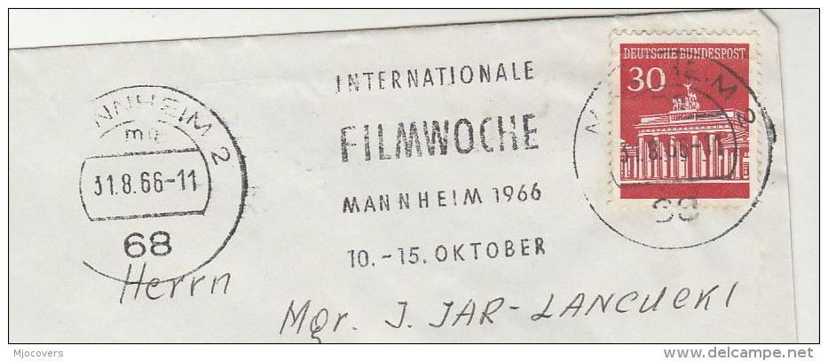 1966 Cover MANNHEIM INTERNATIONAL FILM WEEK Slogan Germany Movie Cinema - Covers & Documents