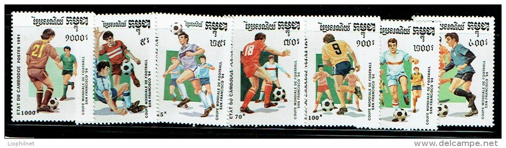 CAMBODGE 1991, Yvert 988/94, FOOTBALL SAN FRANCISCO 94, 7 Valeurs, Neufs / Mint. R1081 - 1994 – USA