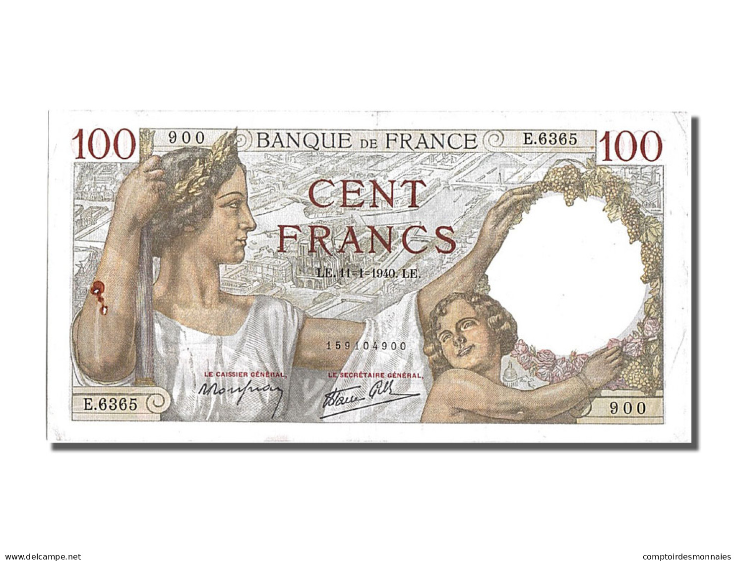 Billet, France, 100 Francs, 100 F 1939-1942 ''Sully'', 1940, 1940-01-11, TTB+ - 100 F 1939-1942 ''Sully''