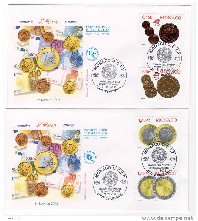 FDC - MONACO - 2002 - N° 2356/9 - PIECES DE MONNAIES - FDC