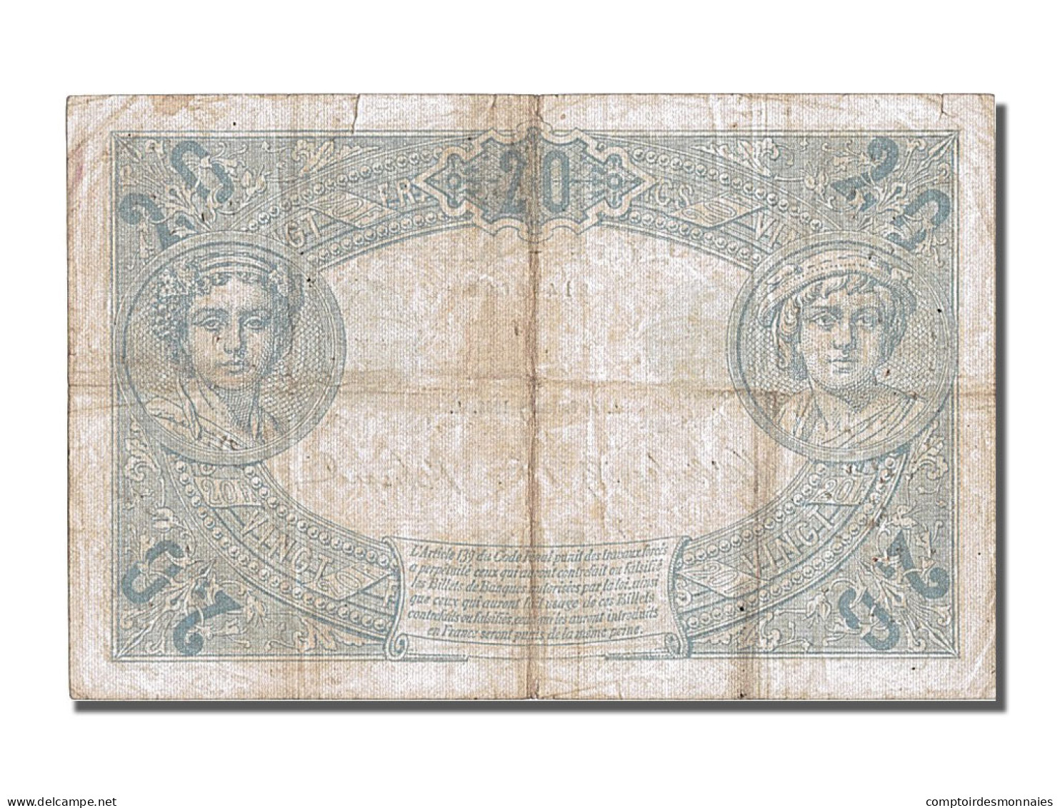 Billet, France, 20 Francs, 20 F 1905-1913 ''Bleu'', 1906, 1906-09-14, TTB+ - 20 F 1905-1913 ''Bleu''