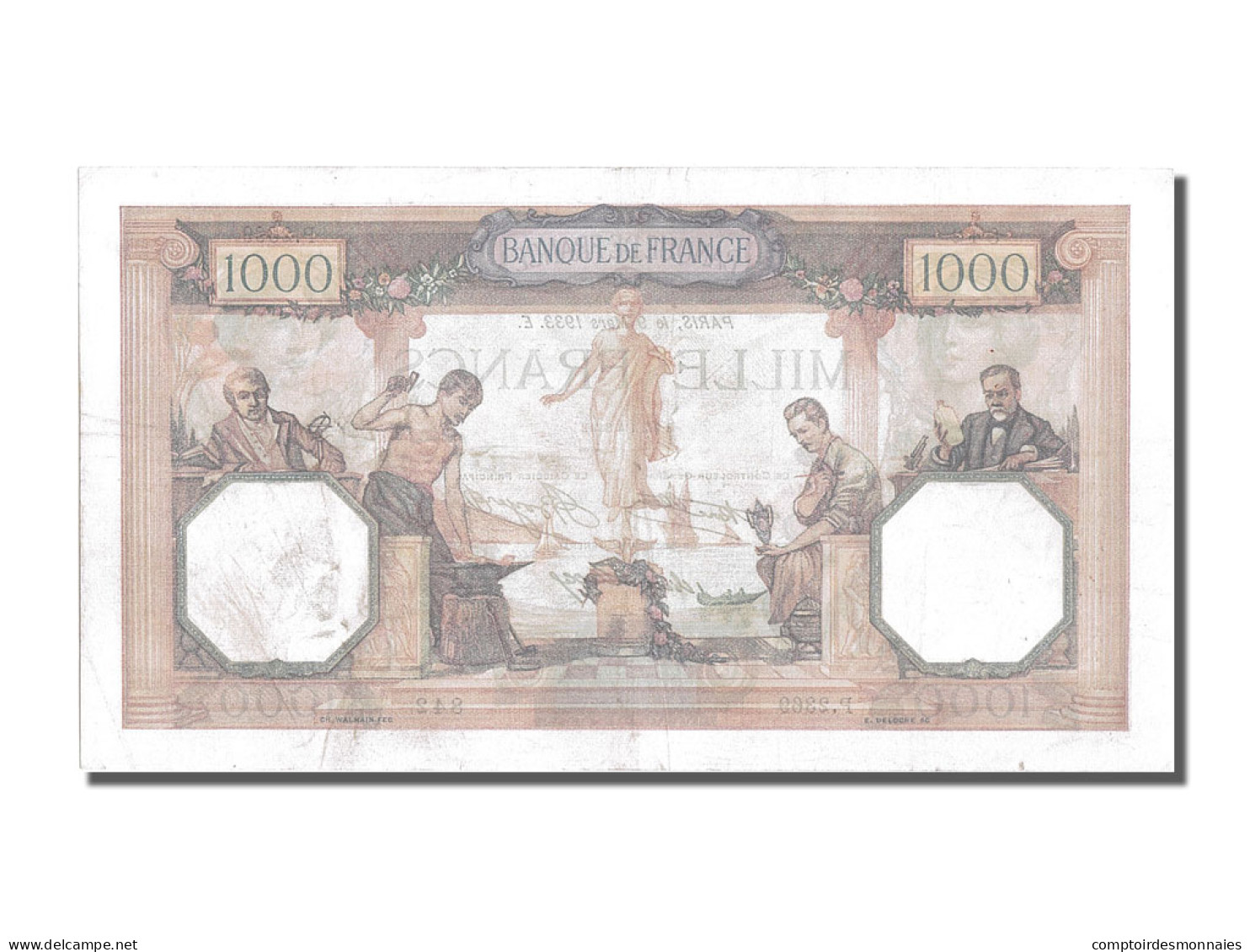 Billet, France, 1000 Francs, 1 000 F 1927-1940 ''Cérès Et Mercure'', 1933 - 1 000 F 1927-1940 ''Cérès Et Mercure''