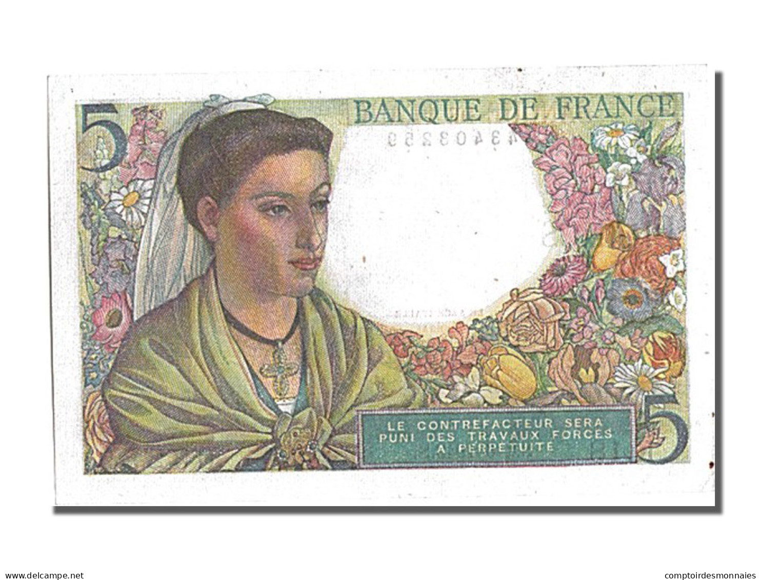 Billet, France, 5 Francs, 5 F 1943-1947 ''Berger'', 1943, 1943-06-02, SPL - 5 F 1943-1947 ''Berger''
