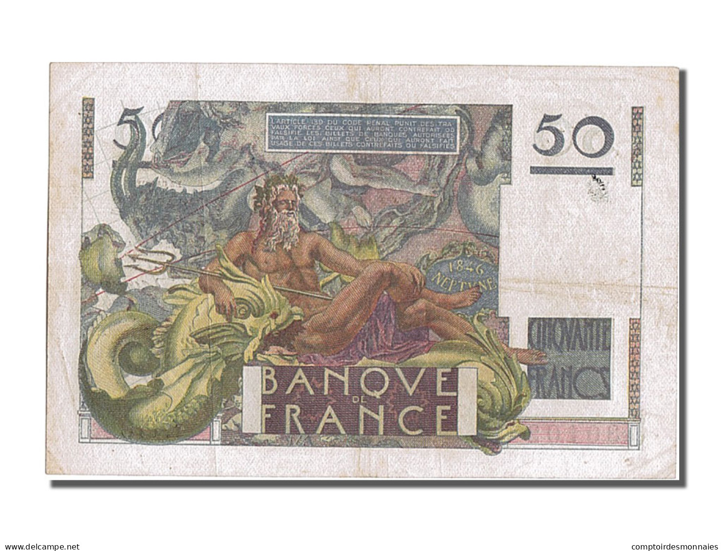 Billet, France, 50 Francs, 50 F 1946-1951 ''Le Verrier'', 1951, 1951-06-07 - 50 F 1946-1951 ''Le Verrier''