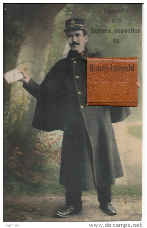 J'apporte Des Bonnes Nouvelles De BOURG-LEOPOLD - TRES RARE CPA à Système - FACTEUR - Cachet De La Poste 1912 - Leopoldsburg