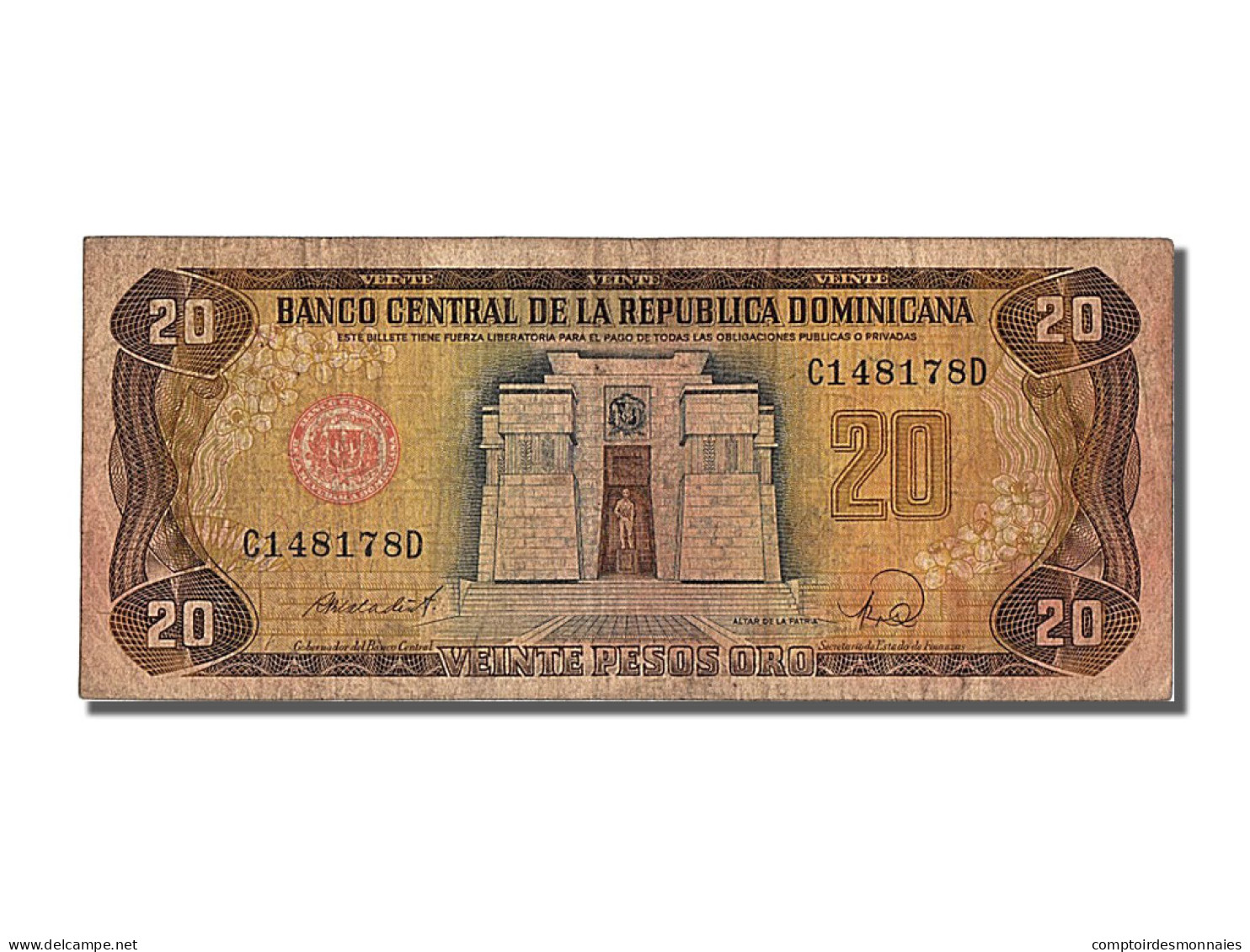 Billet, Dominican Republic, 20 Pesos Oro, 1988, TTB - Dominikanische Rep.