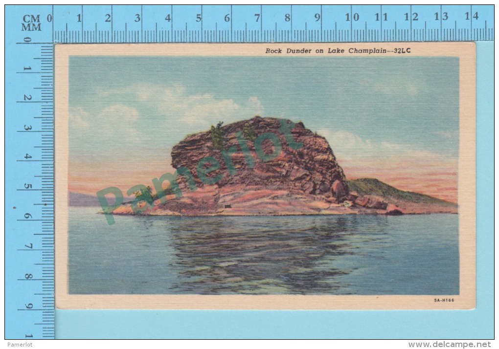 USA Vermont  ( Rock Dunder On Lake Champlain)  CPSM Linen Post Card 2 Scans - Autres & Non Classés